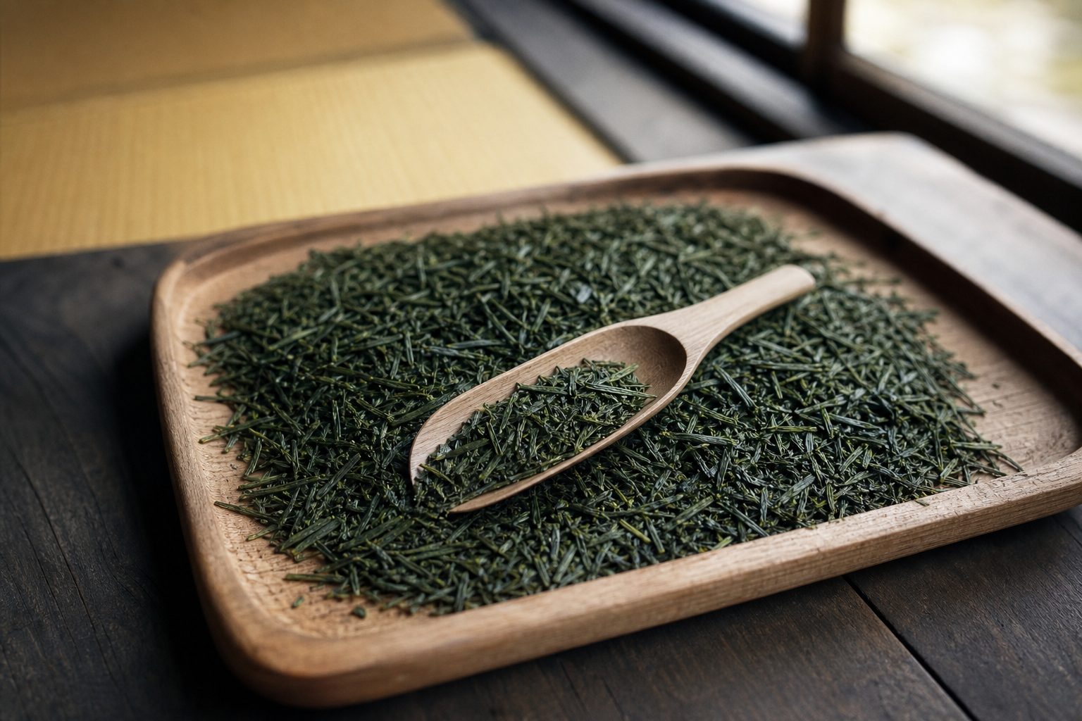 木箱に並ぶ新茶